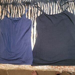 A Pea in the Pod Blue and Black Fitted Camisoles